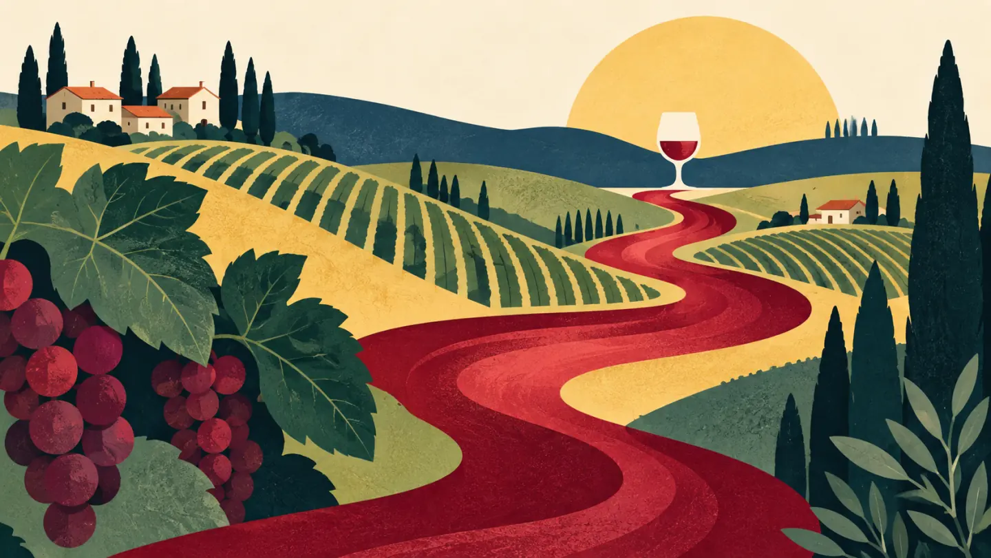 Illustrazione Foodlearn per corso di degustazione e vino